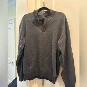 Orvis Charcoal Button-Collar Sweater